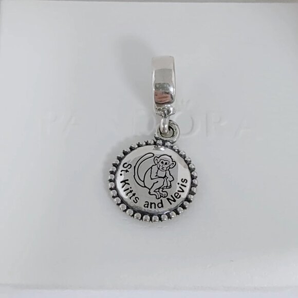 Pandora Saint Kitts and Nevis Monkey Exclusive Dangle Charm Sterling Silver - Picture 4 of 5